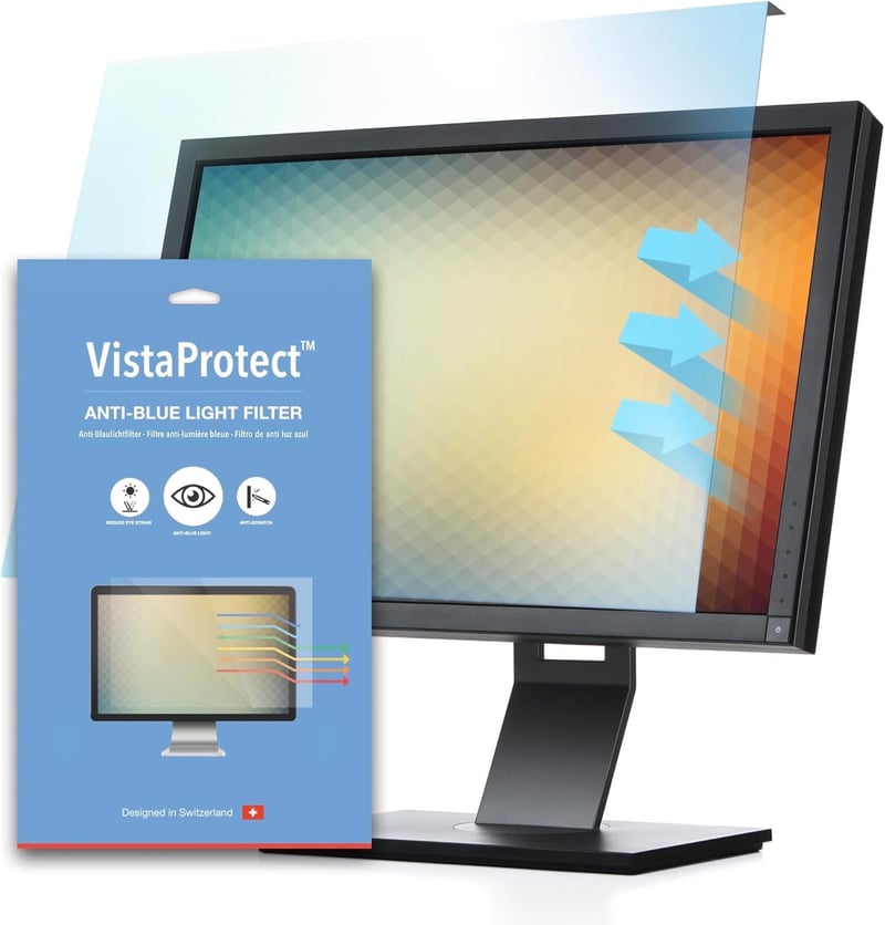 VistaProtect Kékfény Szűrő Monitor Védőszűrő 26-27" Képernyőkhöz - Szemvédelem Fejfájás és Szemfáradtság Ellen - Orvosi Fejlesztésű Monitors
