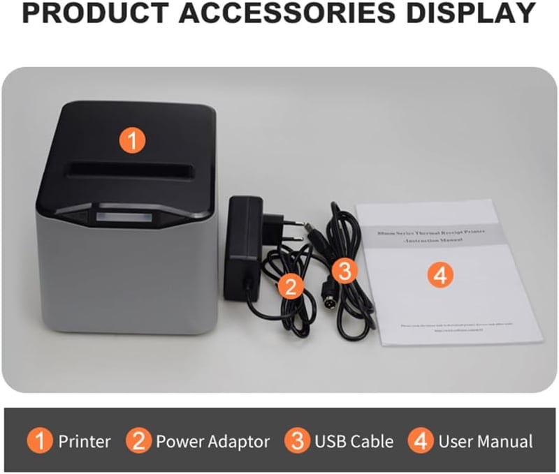 Bisofice Bondrukcer 80 mm Hőpapíros Nyugtanyomtató 220 mm/s, USB + LAN, Pénztárfiók Vezérléssel, ESC/POS, Win/Linux/MAC Kompatibilis
