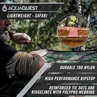 AquaQuest Safari Vízhatlan Sátorponyva - Könnyű SilNylon Túlázó Menedék 3x3m - Terepszínű Kempingponyva Hátizsákos Túrázáshoz 3