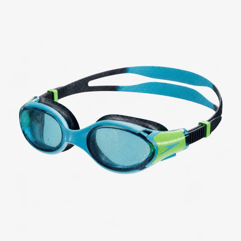 Speedo Biofuse 2.0 Gyermek Úszószemüveg - Hypersonic Blue/Lumo Green, Átlátszó — vízköves, karcos lencse és pánt (állapot: lásd a 2. képet)