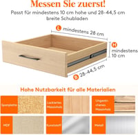 Lifewit 12 db-os állítható műanyag fiókrendező szett, 28-44,5 cm 2