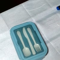 Diboniur Bento Box kutija za ručak s priborom za jelo, 3 pretinca, 1400 ml, prikladno za mikrovalnu pećnicu i perilicu posuđa (stanje: vidi 2. sliku) 2