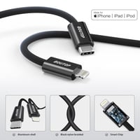 Apple Lightning gyorstöltő kábel 2db, fekete nylon, MFi tanúsított 5