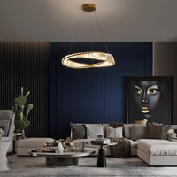 minifair Arany Gyűrű Alakú LED Csillár - 40 cm Modern Dimmelhető Kristály Lámpa Nappaliba, Hálószobába, Étkezőbe, Irodába, Érintésvezérlésse 7
