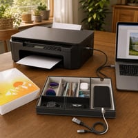 Set za uredski kutak: USB-A–C kabel + organizator s 6 pretinaca + 400 listova A4 papira 1