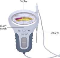 Cocoarm PC-102B Medence Vízelemző - Klór és pH Teszter Nagyméretű Kijelzővel - Uszoda és Fürdő Vízminőség Mérő Szonda 3