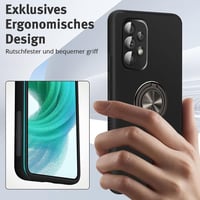 Samsung Galaxy A53 5G fekete gyűrűs tok - Ütésálló védelem állvánnyal 6