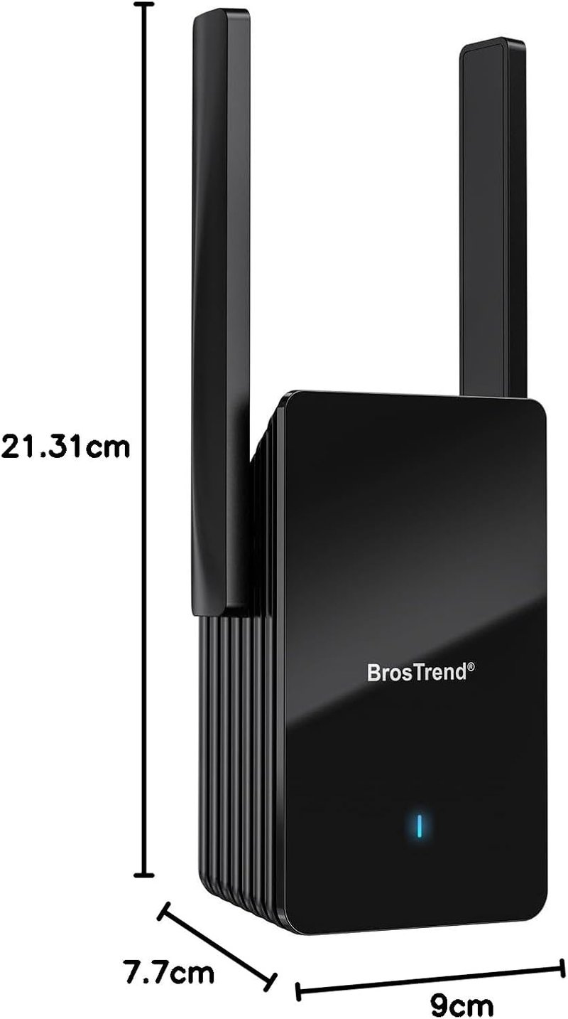BrosTrend WiFi 6 AX3000 Jelerősítő - Gigabit LAN Portos Internet Erősítő, 2402Mbps 5GHz & 574Mbps 2.4GHz DualBand, WPA3, Vezetékes LAN Csatl