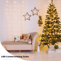 Bigzom LED Fényfüggöny 2x2m - 200 Meleg Fehér LED, USB, IP65 Vízálló, Beltéri/Kültéri Dekoráció Esküvőre, Karácsonyra, Valentin-napra 10 Aka 9