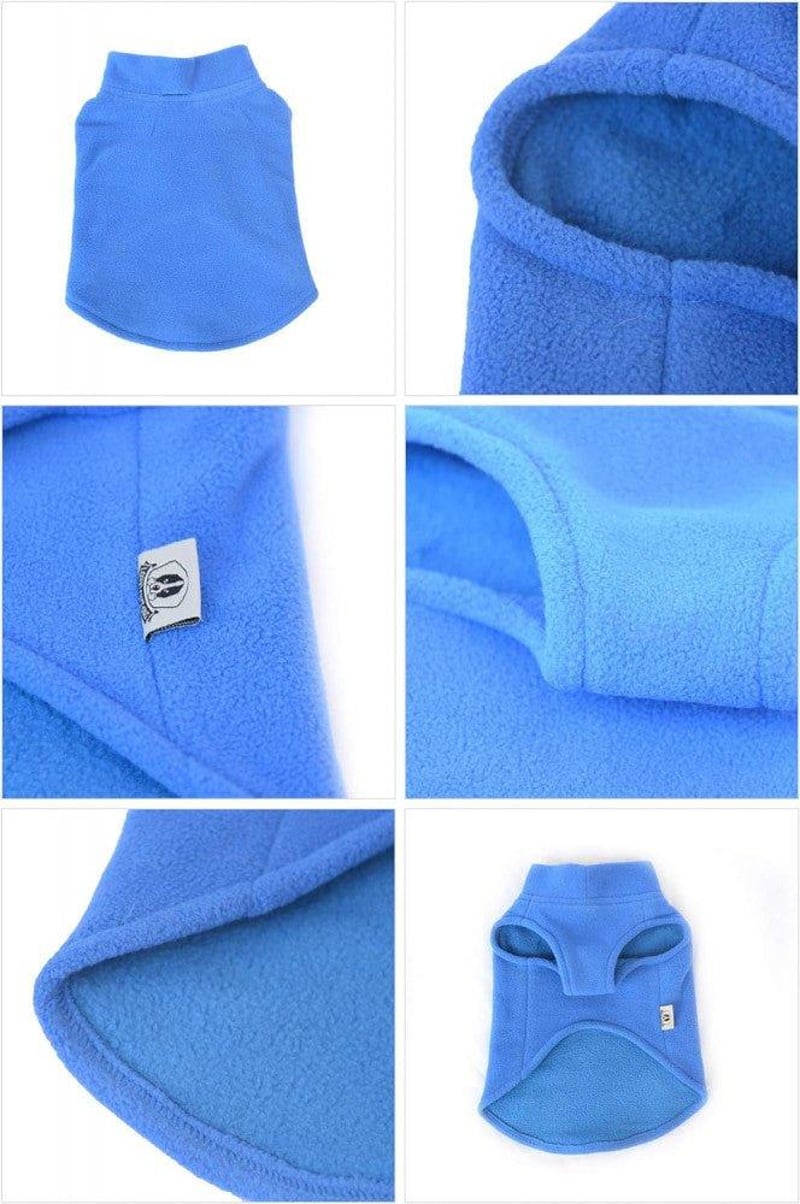 Kék Polár Fleece Kutyakabát - Meleg, Lélegző Téli Dzseki Kis és Nagy Ebeknek