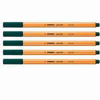 Fineliner STABILO point 88, verde pin, 0,4 mm - set de 6 bucăți (set incomplet, din set original) 1