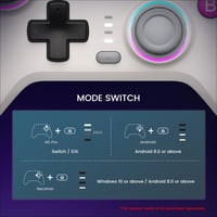 GameSir Nova Vezeték Nélküli Pro Kontroller Switch/Lite/OLED-hez, Hall Effect Joystickkel, RGB LED, Turbo, Programozható, Mozgásérzékelő, Fe 6