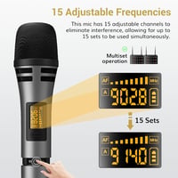 TONOR TW350 Dupla Vezeték Nélküli Karaoke Mikrofon Szett Fekete 4