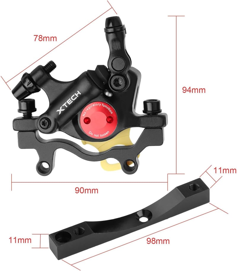 Yungeln Alumínium Hidraulikus Tárcsafék Xiaomi M365 1S Essential Pro Pro2 Elektromos Rollerhez - Adapterrel, Fekete, Rozsdamentes Acél