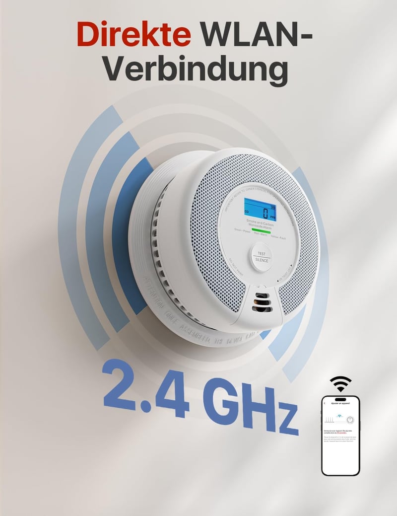 X-Sense WiFi-s füst- és szénmonoxid riasztó, cserélhető elemmel, 2 db