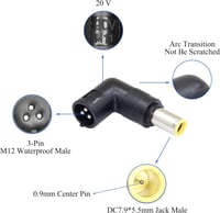 QIANRENON 90 fokos laptop töltő adapter, 7.9x5.5mm, 2db-os csomag 2