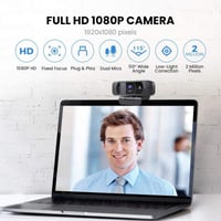 Webkamera HD 1080P Mikrofonnal és Fedéllel - Streameléshez, Játékhoz 3