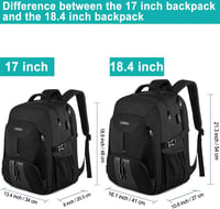 LIWAG 55L Extra Nagy Hátizsák 18,4" Laptophoz - Vízálló, Lopásbiztos Utazótáska USB Töltőporttal, Több Rekesszel, Fekete 5