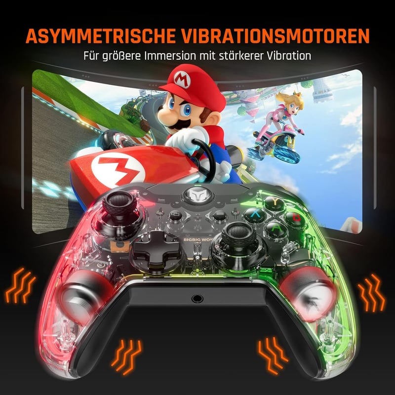 BigBig Won vezetékes Switch és PC kontroller, állítható ravaszokkal és extra gombokkal