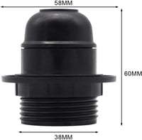 Edison E27 foglalat, 2 db fekete bakelit függőlámpa adapter 3