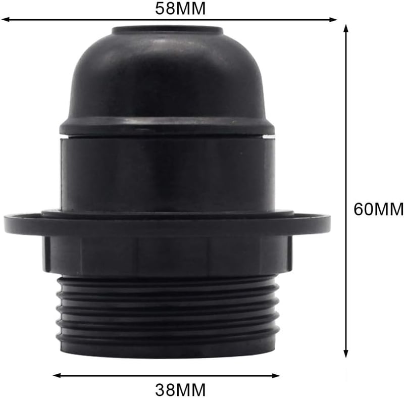 Edison E27 foglalat, 2 db fekete bakelit függőlámpa adapter