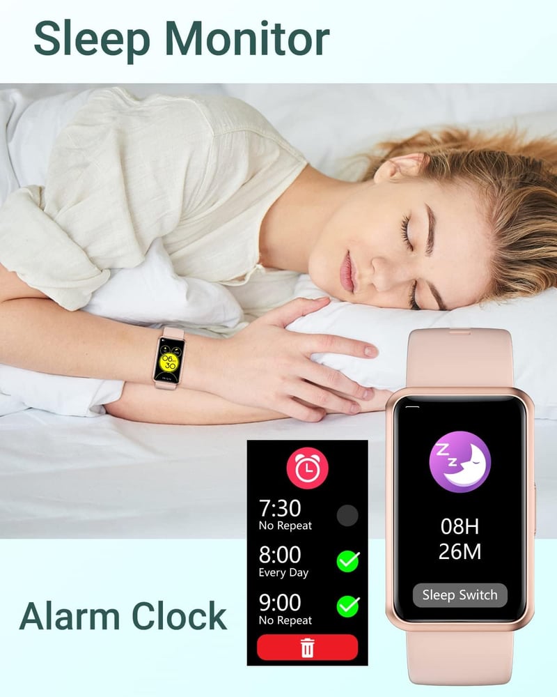 HUAKUA Okosóra Lépésszámlálóval - Nagy Kijelzős, Vízálló Fitnesz Tracker, App Nélkül