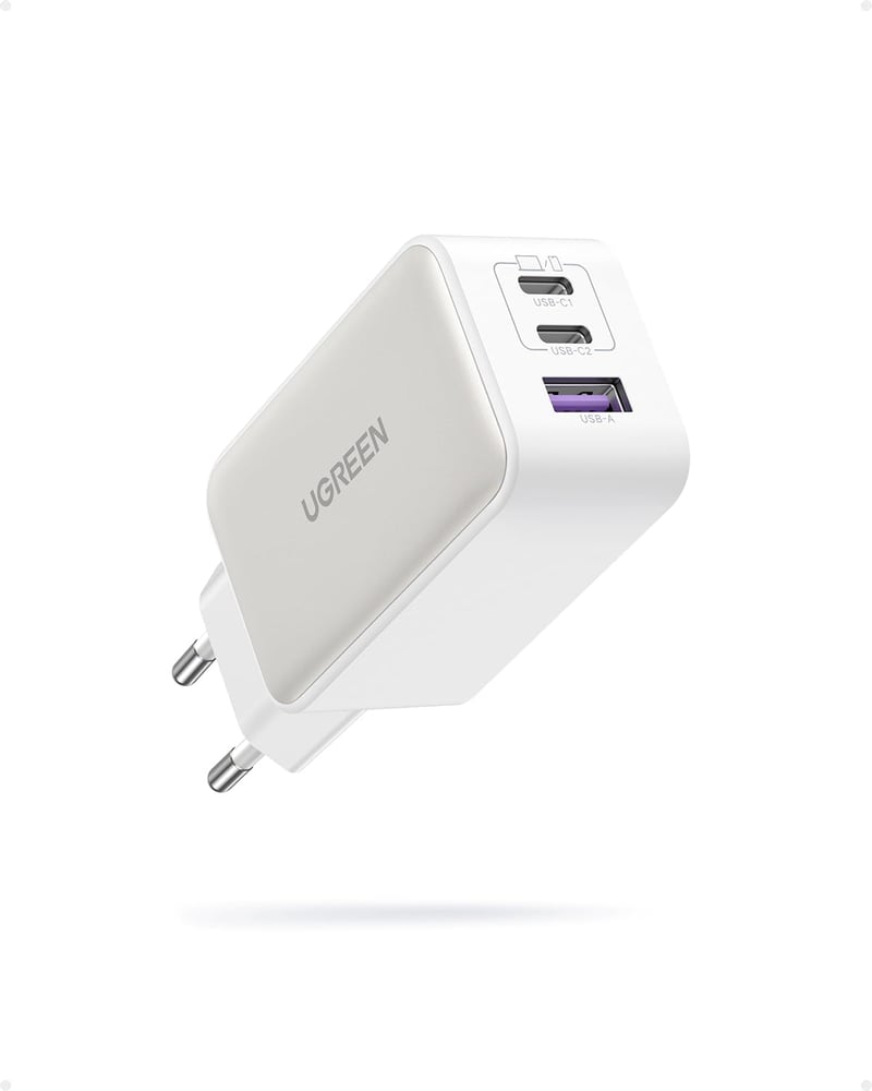 UGREEN Nexode 65W GaN USB-C töltő 3 porttal, iPhone 15, MacBook, Samsung S24 kompatibilis