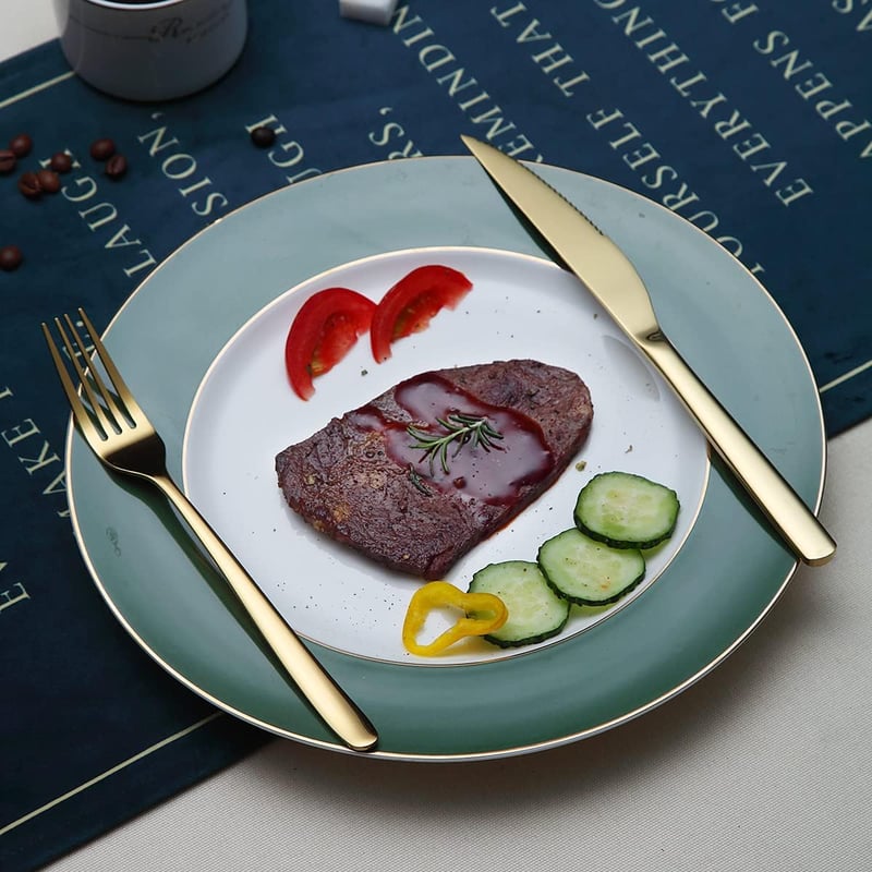 Arany színű, 12 részes prémium steakkészlet - HOMQUEN evőeszköz szett 6 személyre