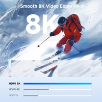 Cable Matters DisplayPort HDMI Adapter 8K 60Hz / 4K 120Hz - Egyirányú DP 1.4 HDMI Átalakító RTX 3080/3090 és RX 6800/6900 Kártyákhoz - Feket 3