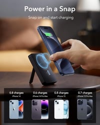 ESR HaloLock Mini mágneses powerbank iPhone-hoz, 5000 mAh, állvánnyal, fehér 4