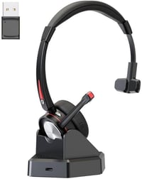 Beebang Bluetooth Headset Mikrofonnal PC-hez - Vezeték Nélküli Fejhallgató USB Adapterrel és Töltőállomással, 40 Órás Üzemidő, Teams és Skyp 1