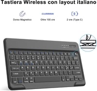 SENGBIRCH iPad Air 13" (M2, 2024) Bluetooth Billentyűzetes Tok - Levehető Mágneses Billentyűzet, Ütésálló PU Bőr Védőtok, Fekete 4