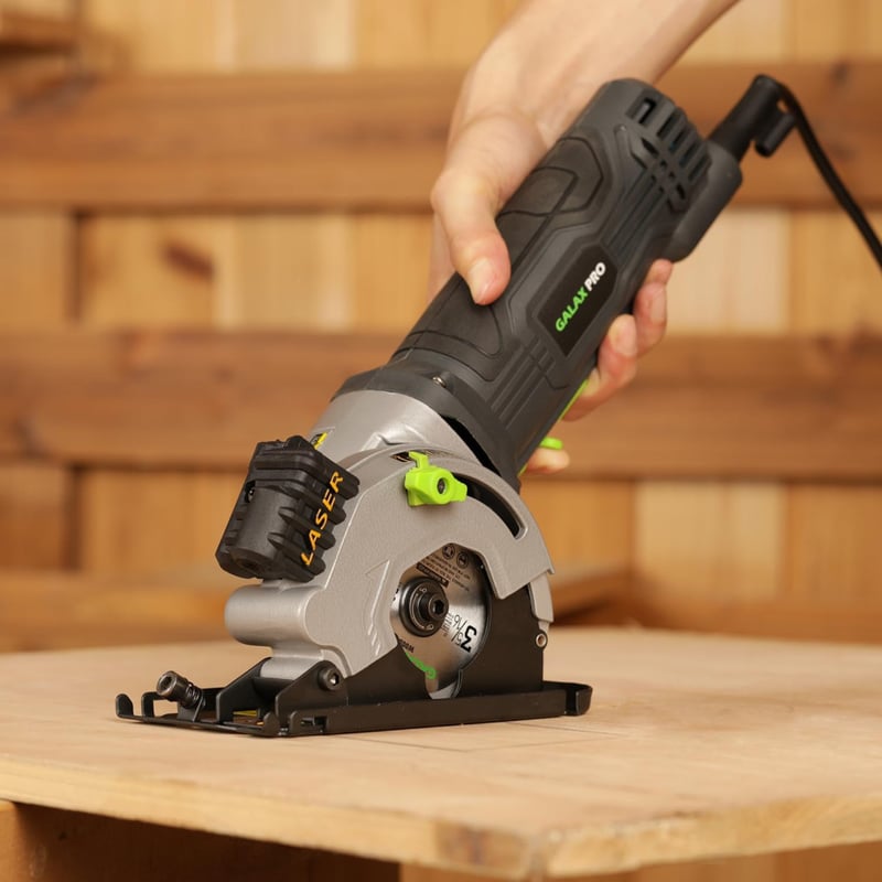 GALAX PRO 480W Körfűrész 3500 RPM - 28,5mm Vágásmélység, 3db 85mm Fűrészlappal, Lézervezetővel - Fa, PVC és Egyéb Anyagok Vágásához