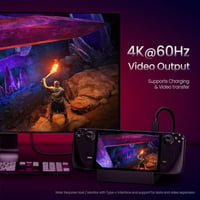 Încărcător rapid USB-C Epessa de 100W și cablu video 4K, 1,5m, negru 2