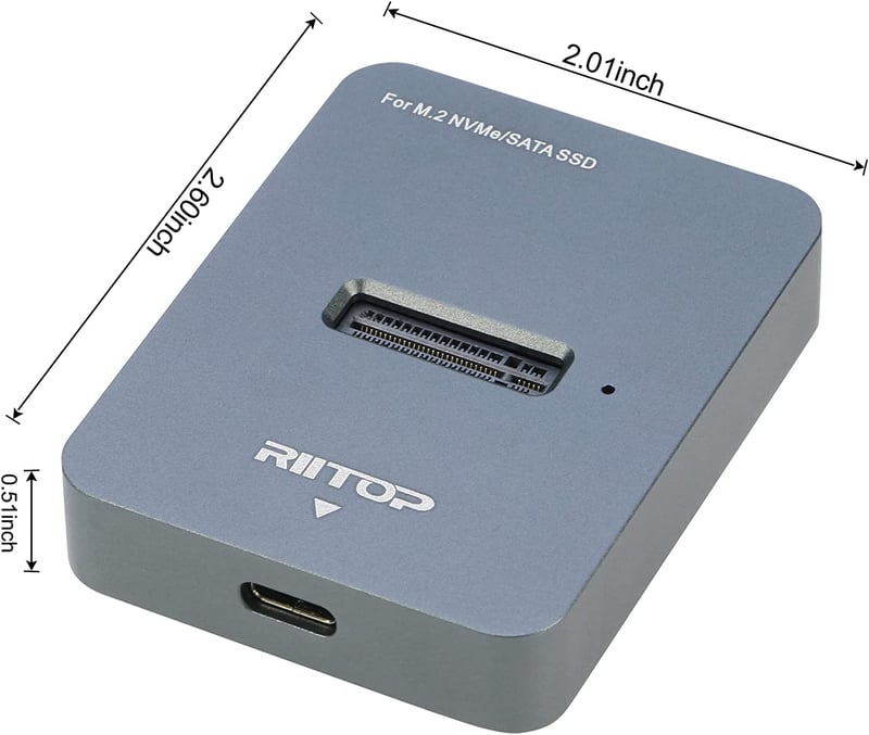 RIITOP M.2 NVMe és SATA SSD USB-C adapter - külső SSD dokkoló