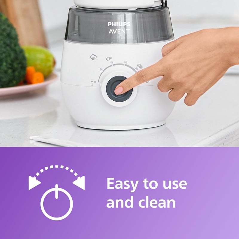 Philips Avent 4 az 1-ben Bébiétel Készítő SCF883/01 - Multifunkciós Konyhai Eszköz Babáknak, Fehér, 1 kg