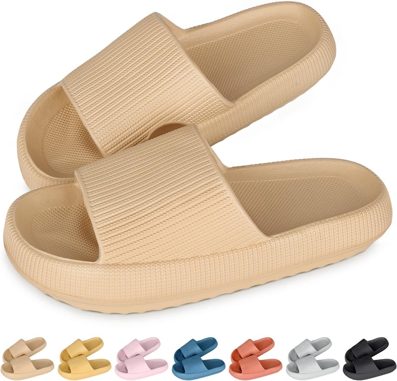 Cozislides Felhő Papucs - Csúszásmentes Gumi Házicipő Khaki 38/39 EU