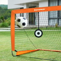 SONGMICS Gyerek Focihálószett 2db - Hordozható, Összecsukható Kapu Kertbe, Parkba, Strandra - Üvegszálas Váz, Narancssárga, 120x90x90 cm 9
