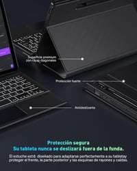 Doohoeek Bluetooth Billentyűzet Tok Samsung Galaxy Tab S8+ 12.4''/S7 FE 2021/S7+ 2020 Tablethez, 7 Színű Háttérvilágítással, Fekete - S8 Plus 3