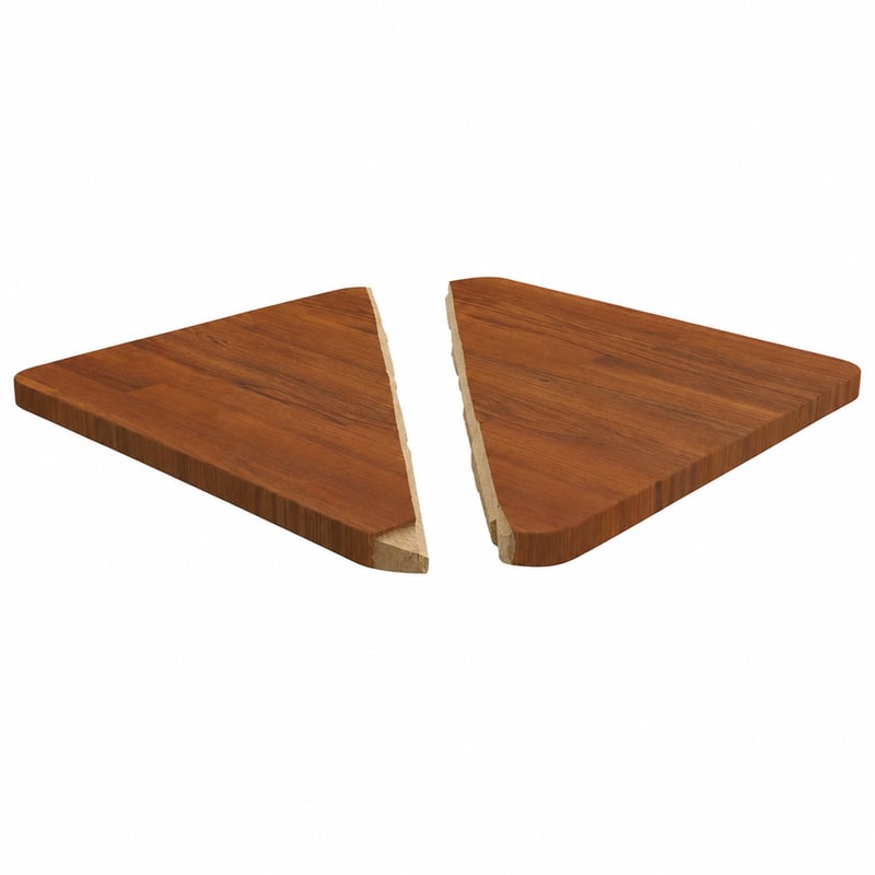 Blat de masă pătrat vidaXL din lemn masiv de stejar, maro închis, 50x50x2,5 cm — defect — defect, pentru piese: rupt în două (stare: vezi a 2-a imagine)