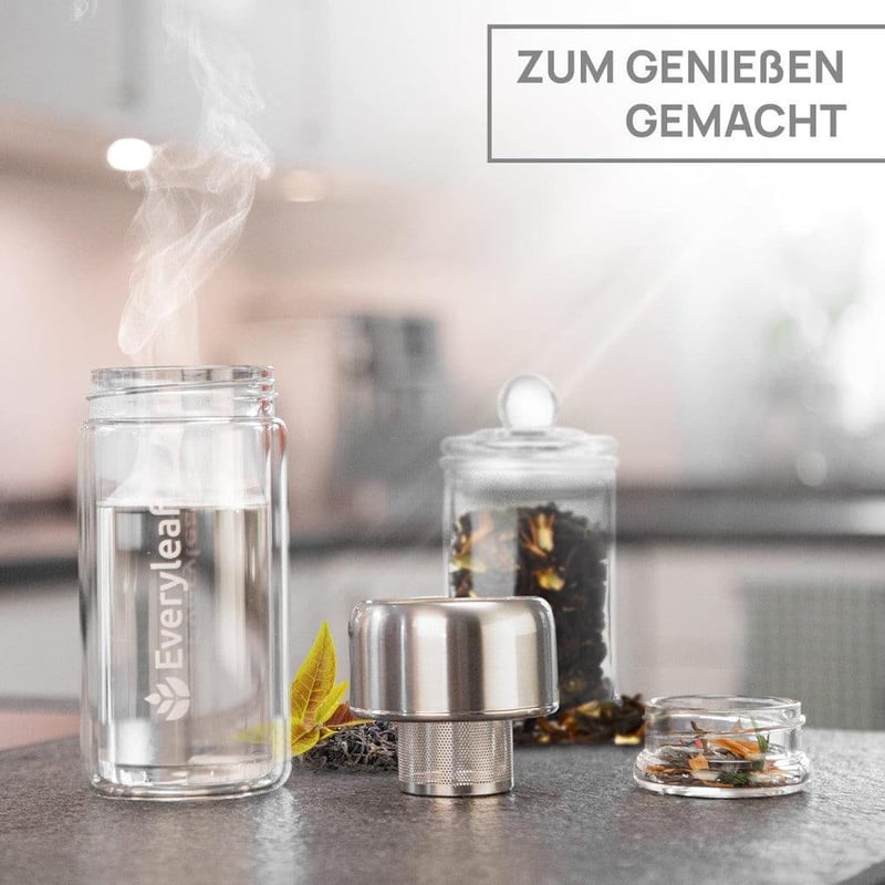 Prémium üveg teapalack beépített szűrővel, 270 ml