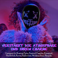 Megoo LED Maszk Bluetooth-szal, Programozható, Gesztus Vezérelhető - Farsangi, Halloween Partikra 9