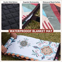 Larutan XXL Boho Strandpléd 200x200cm - Homokálló, Mosható Piknik Takaró Zöld 6