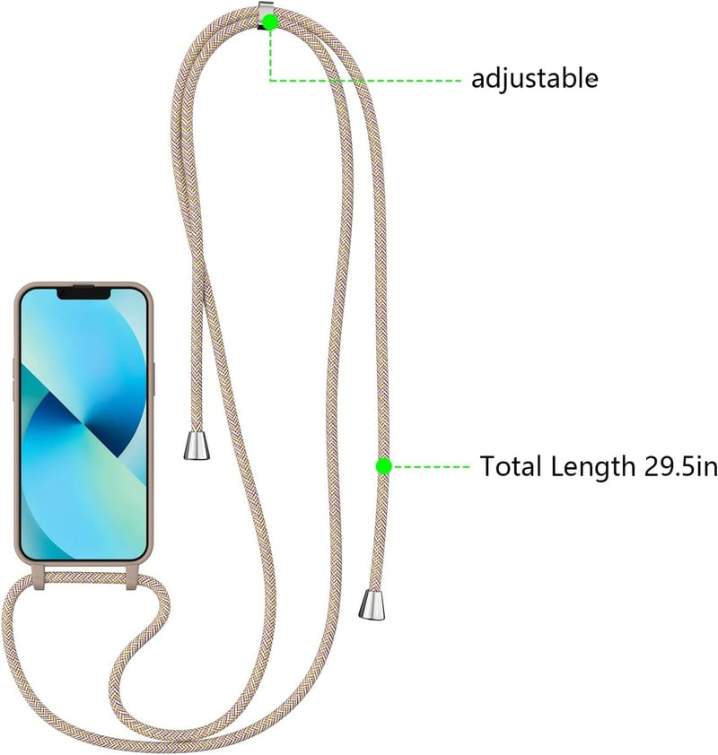 iPhone 15 Barna Szilikon Tok Nyakpánttal - ZTOFERA Védőtok