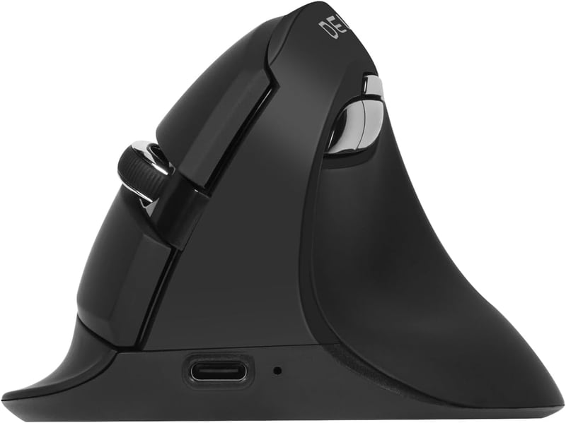 DeLUX M618MINI Ergonomikus Vezeték Nélküli Egér - Újratölthető Vertikális Egér Kis Kezekhez, 6 Gomb, 4000 DPI, Bluetooth 5.2/2.4G Kettős Mód