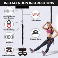 DASKING Profi Bungee Edzőkötél Szett 80kg - Légi Jóga, Tánc és Fitness Edzéshez 5