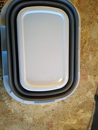 Coș de rufe pliabil Edihome 26 L, gri, plastic și silicon — suprafață pătată, uzată și zgâriată (stare: vezi imaginea a 2-a) 4