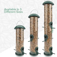 Wildlife Friend Madáretető 40 cm Zöld - 6 Leszállóhellyel, Műanyag Magadagoló Oszlop Vadmadaraknak, Esővédő Tetővel, Erkélyre és Kertbe 6
