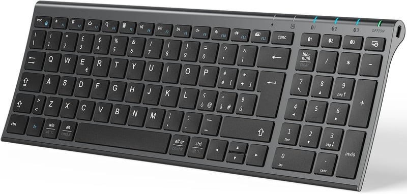 iClever BK10 Wireless Billentyűzet - Ergonomikus Kialakítás - Space grey