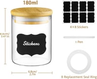 Glastal 15 részes fűszertartó szett bambusz tetővel, 180ml-es üvegekkel és címkékkel 2